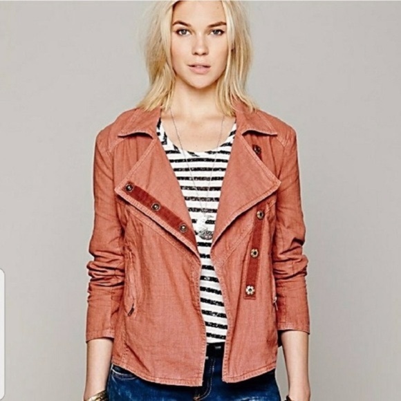 🎄Sale Free People Rosewood Linen Jacket Size Medium - Picture 4 of 14